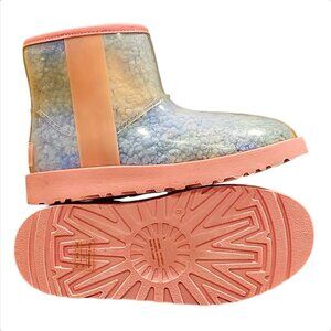 Colorful Gradient Shearling-Lined Waterproof Boots With Transparent Outer Shell